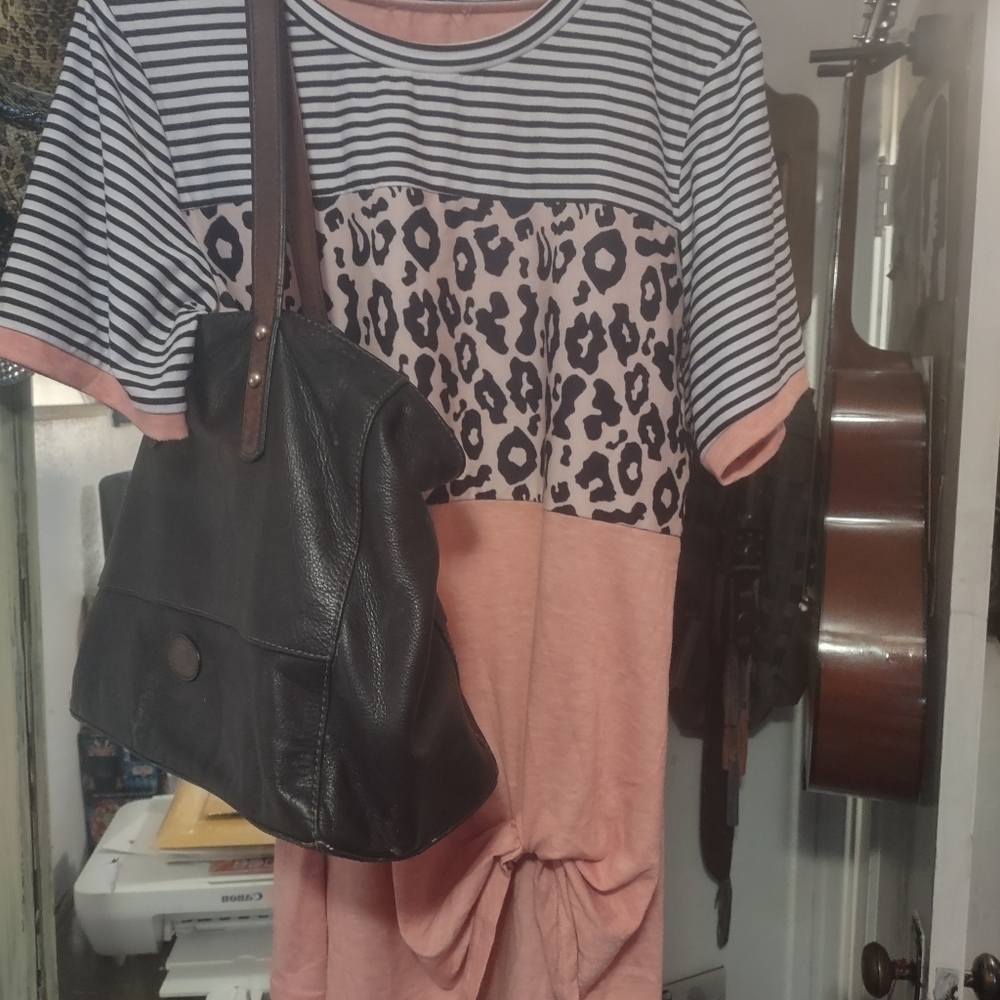 Fossil Hobo Bag blk/brnLeather handbag